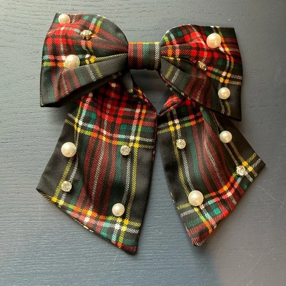 Hair Bow Set - J. Crew, Club Monaco - Black, Gray, and Plaid - Picture 4 of 5